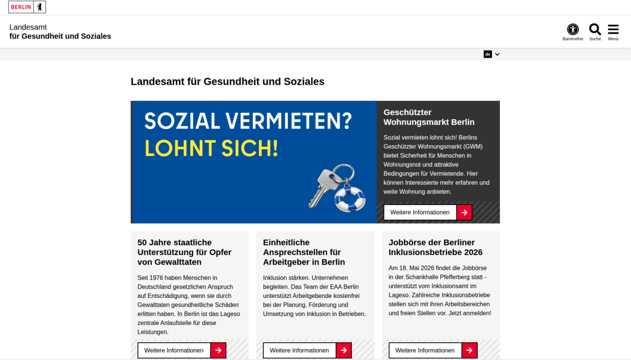 Lageso Landesamt für Gesundheit und Soziales Berlin